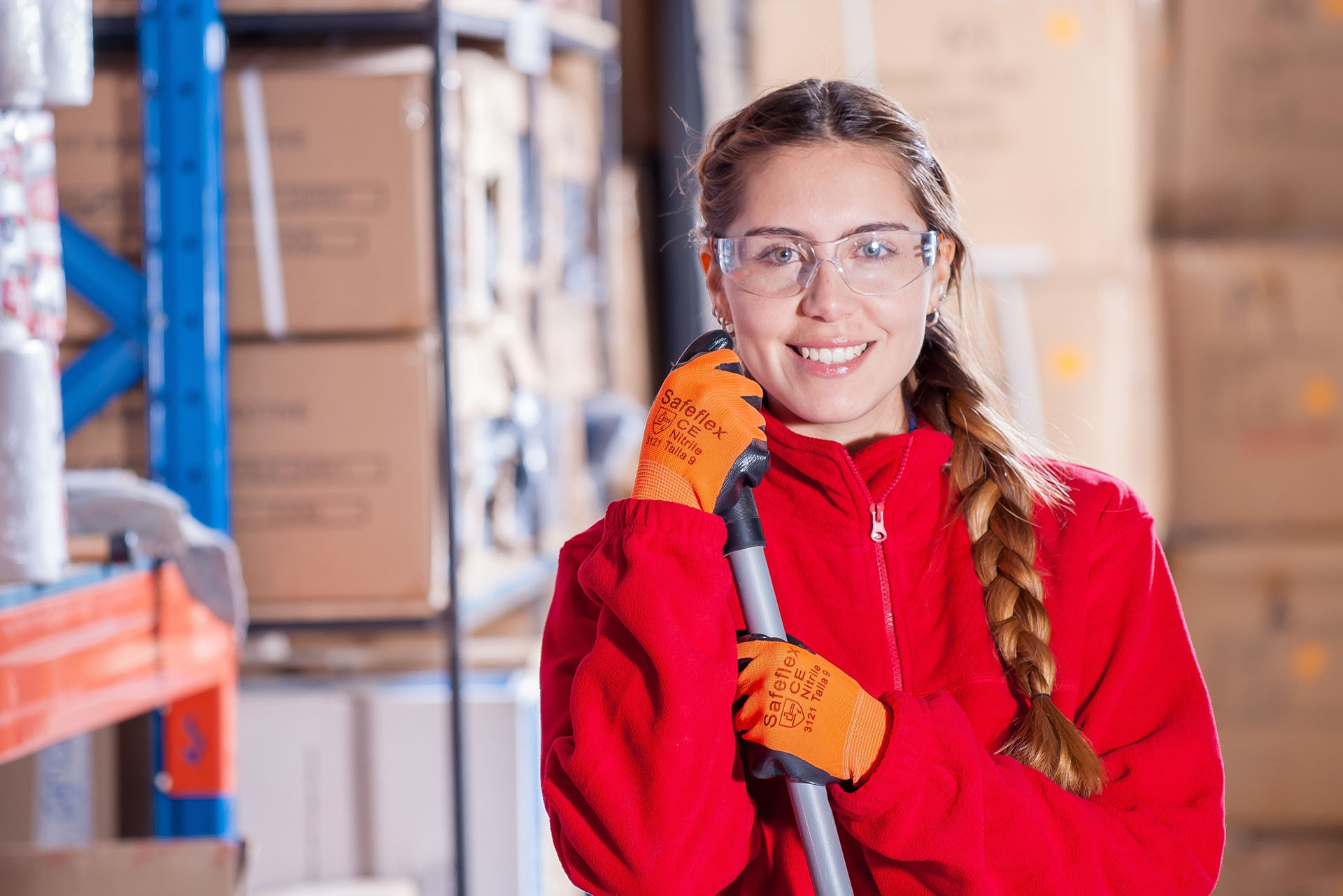 Healthy, happy, and content worker in warehouse 