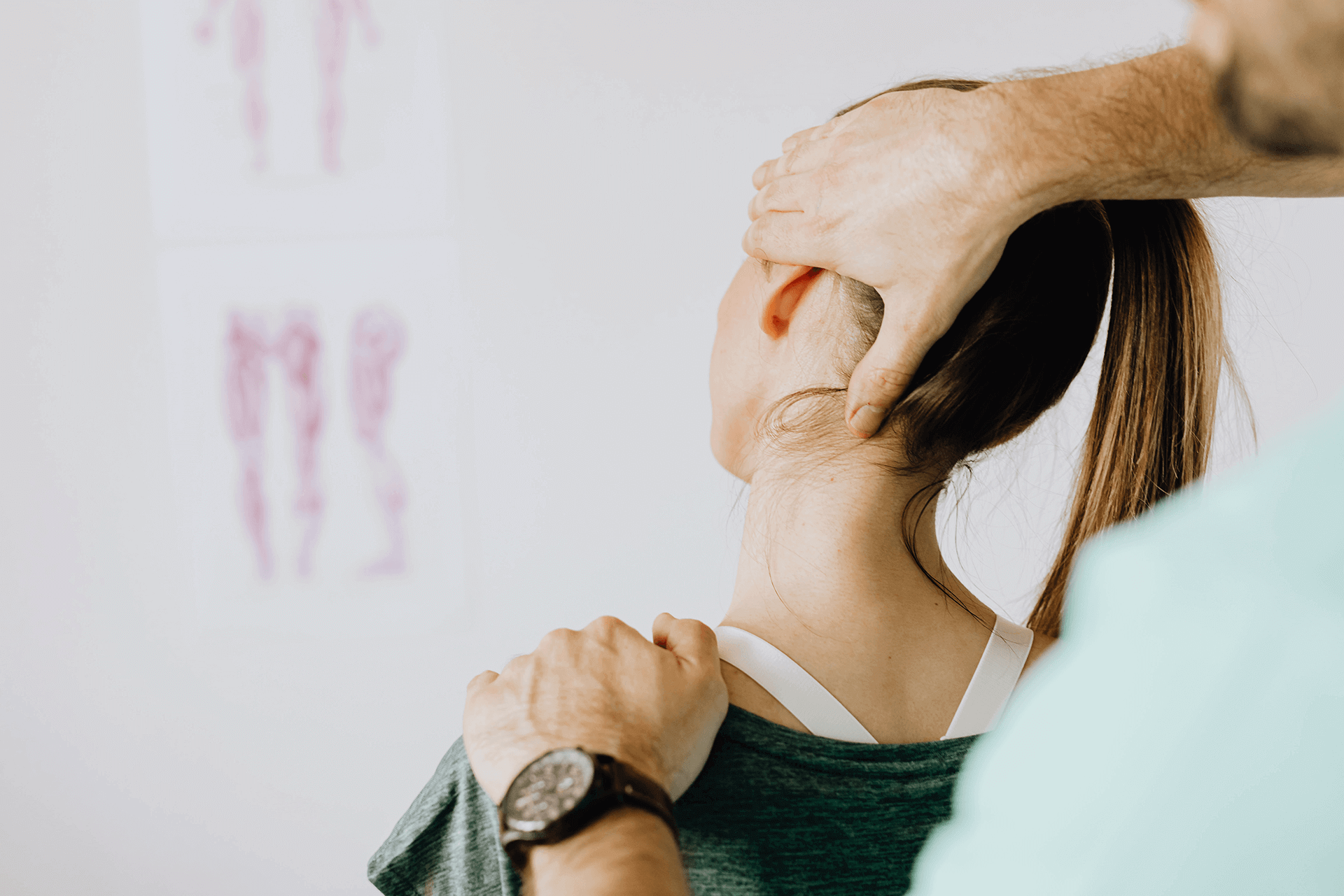 Woman Getting Neck Treatment for a Muscle Injury